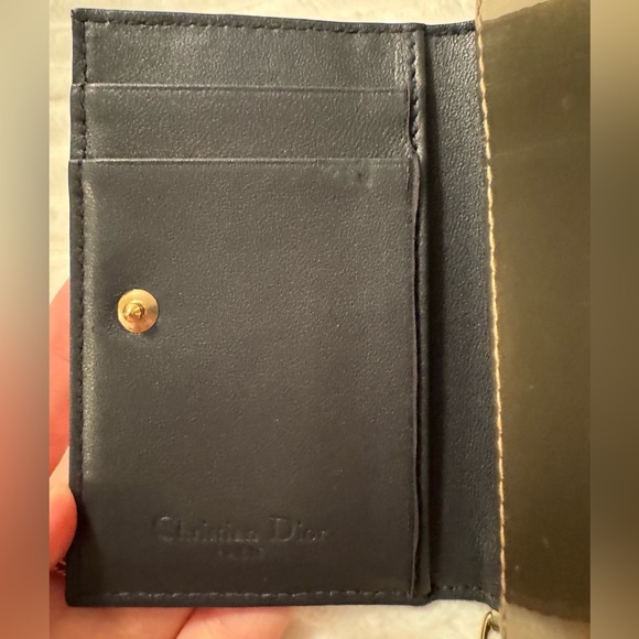 RARE Dior Gold Micro Cannage Lady Dior Metallic Patent Leather Card Holder - Picture 9 of 12